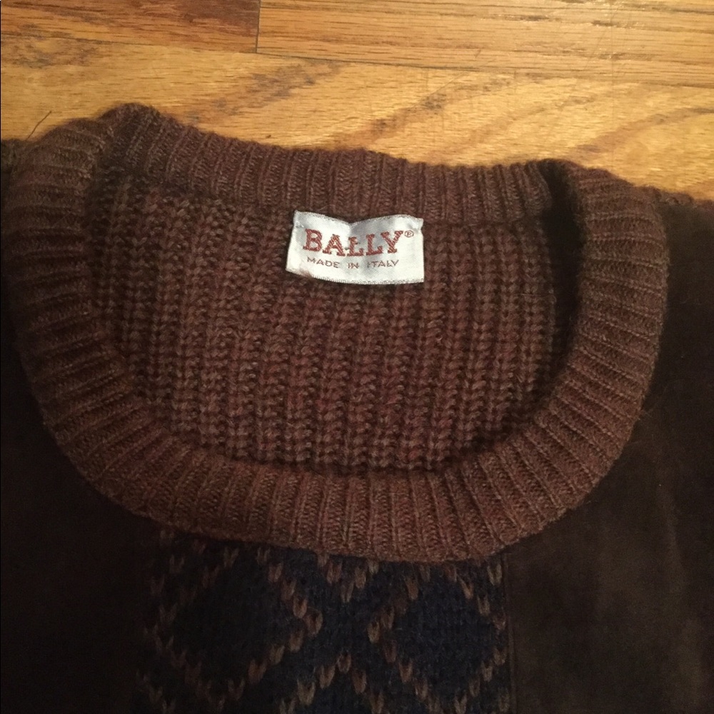 🌲🌲Vintage Bally Men’s Knit & Suede Sweater 🌲🌲